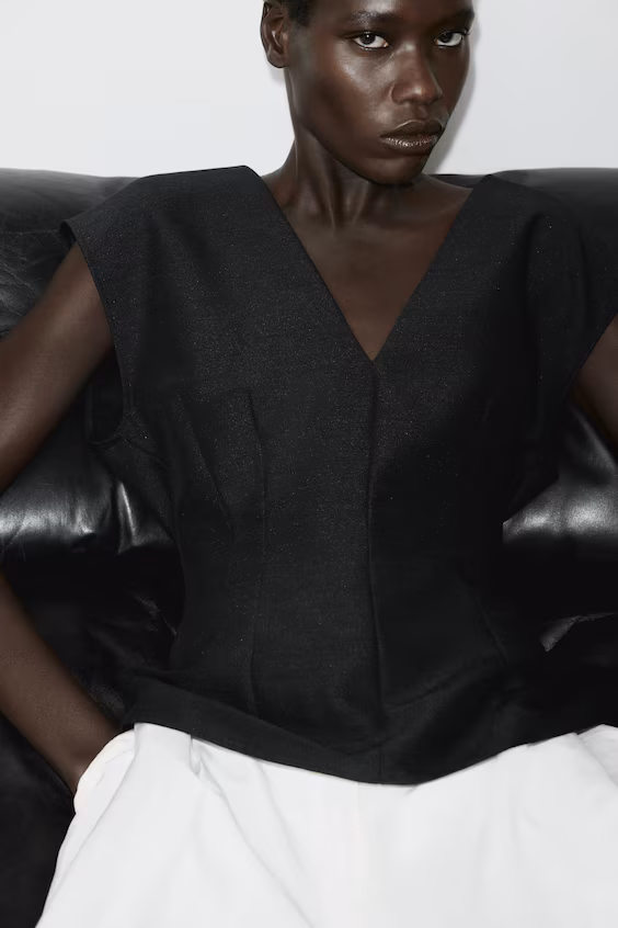 Блузка с вырезом лодочкой h&m