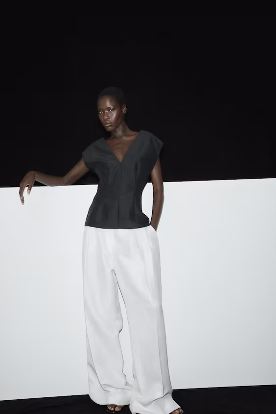 Блузка с вырезом лодочкой h&m