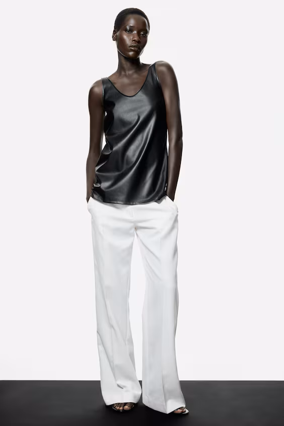 Топ без рукавов из покрытой ткани h&m