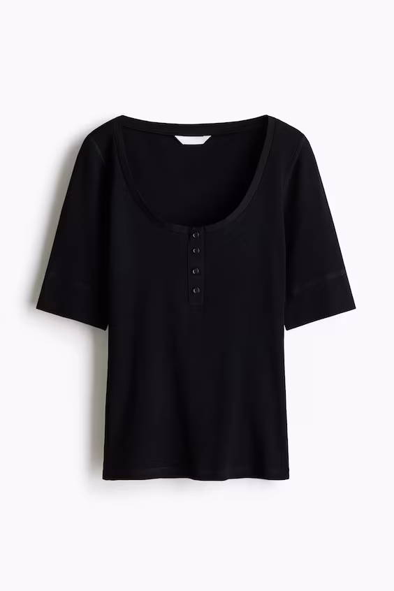 Облегающий топ из ребристого хлопка