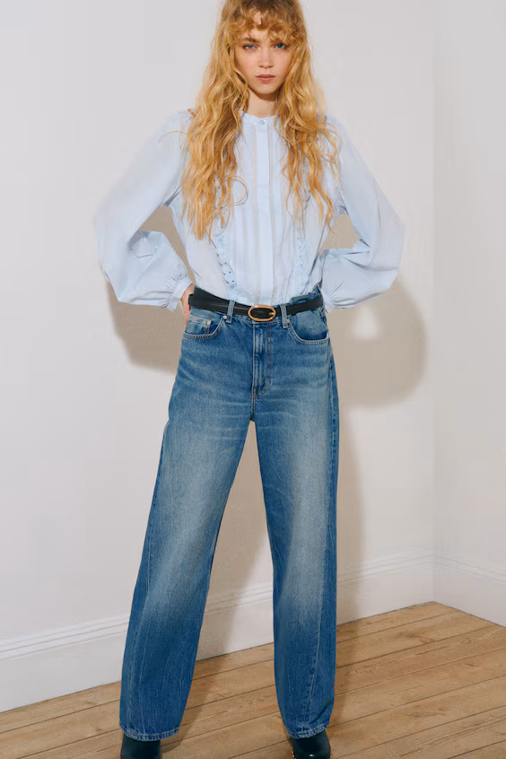 Топ из хлопка с ребристой отделкой