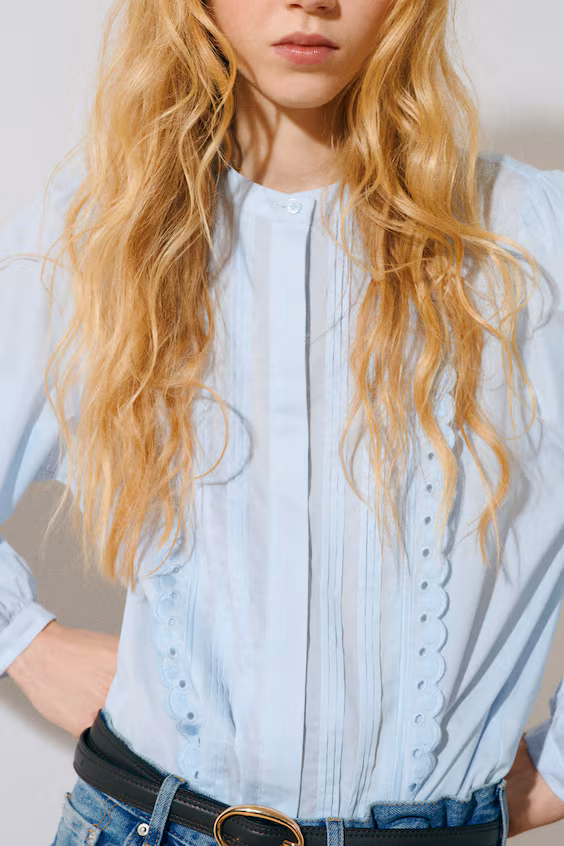 Топ из хлопка с ребристой отделкой