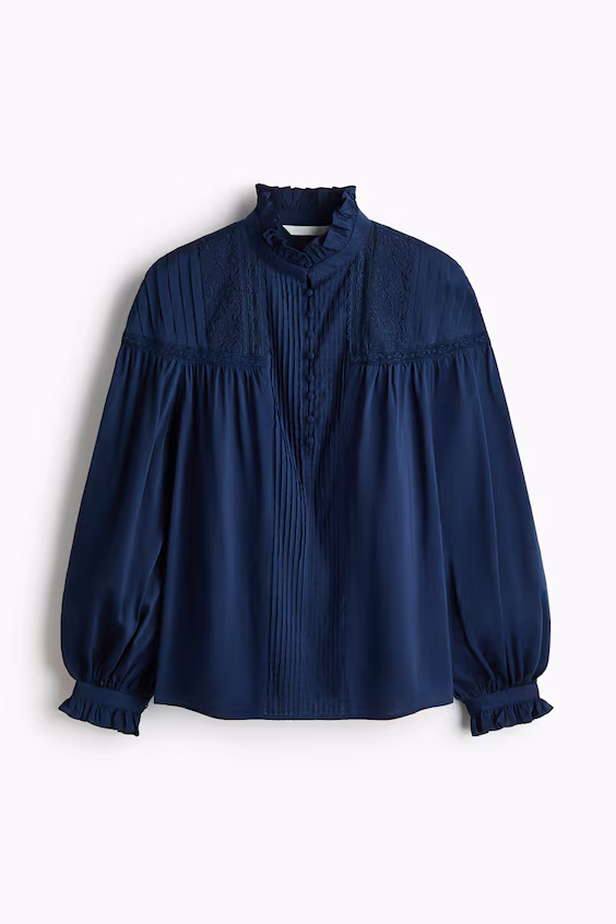 Блузка с рельефным узором из хлопковой смеси h&m