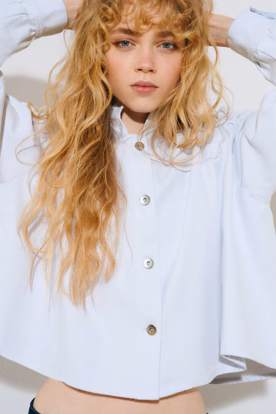 Рубашка из джинсы с наплечниками h&m