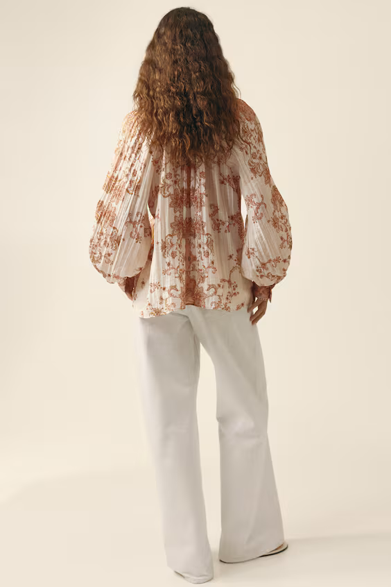 Блуза из морщинистой ткани