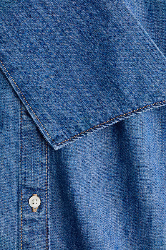 Блуза из джинсы с деталью в виде шарфа