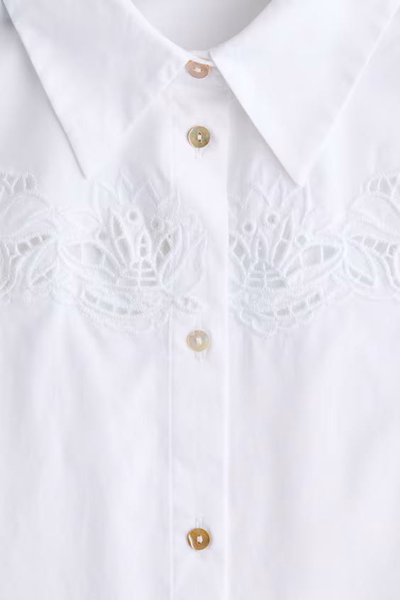 Рубашка из хлопка с английской вышивкой