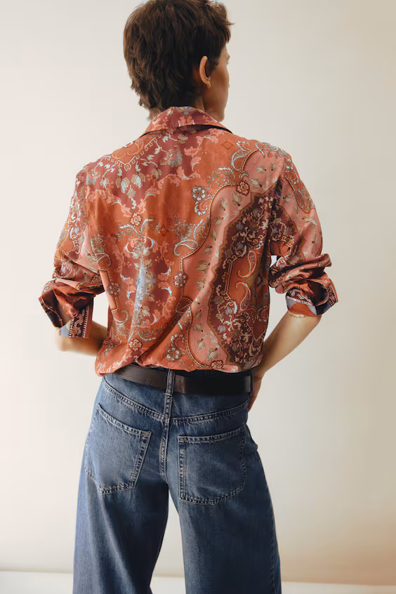 Рубашка с принтом из хлопка