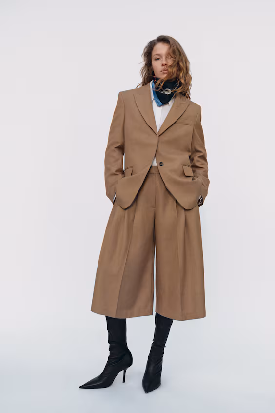 Длинный пиджак из саржи