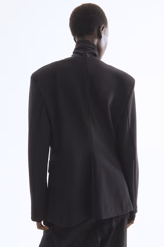 Пиджак без воротника из джерси