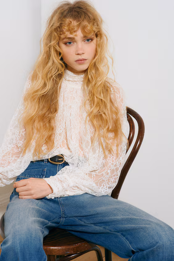 Джинсы прямого кроя с высокой посадкой