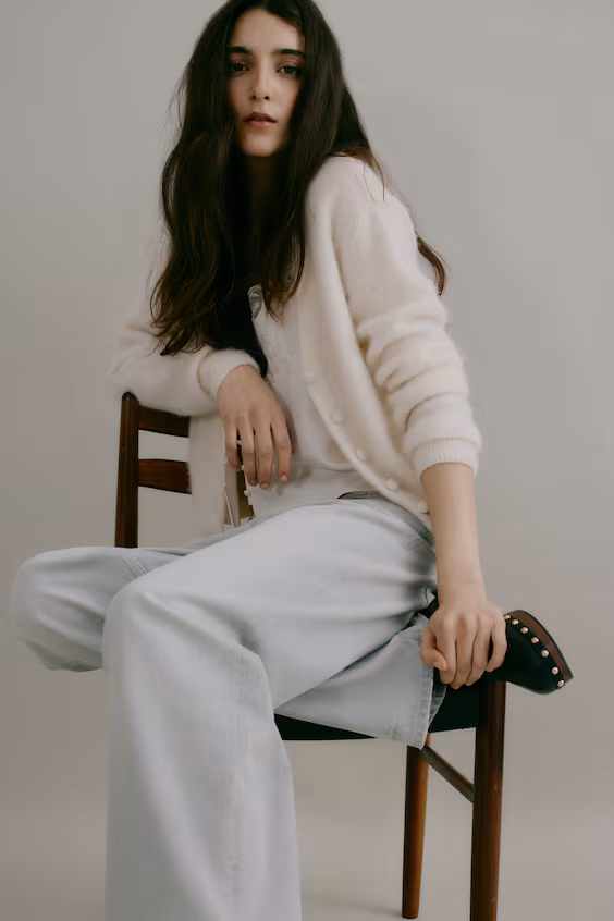 Джинсы широкие высокие