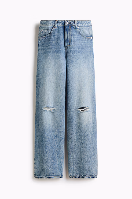 Джинсы широкие высокие