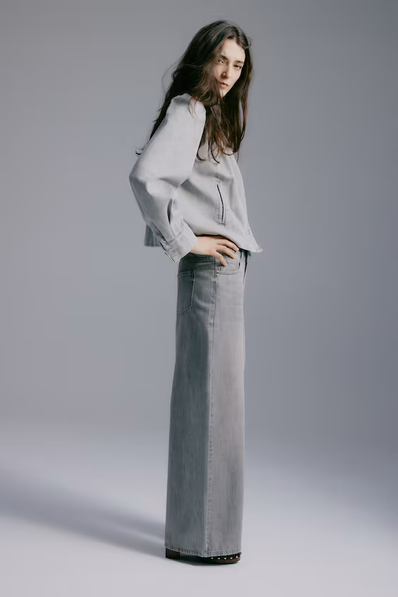 Широкие джинсы с обычной талией