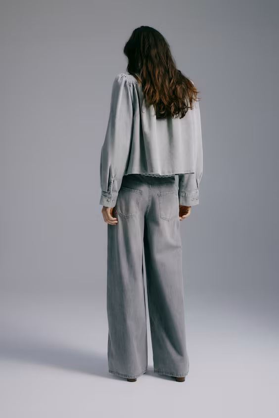 Широкие джинсы с обычной талией