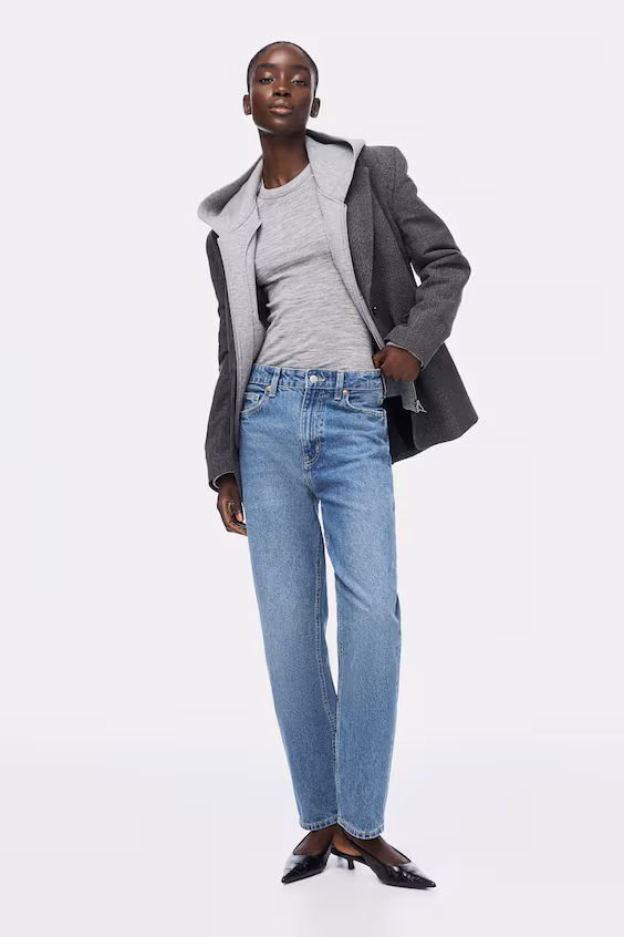 Джинсы mom с узкими бедрами и высокой посадкой