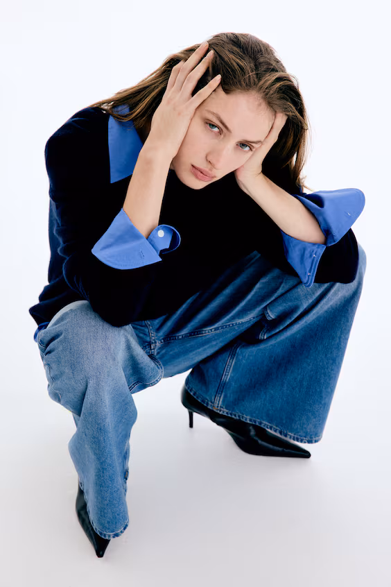 Джинсы wide high с высокой талией