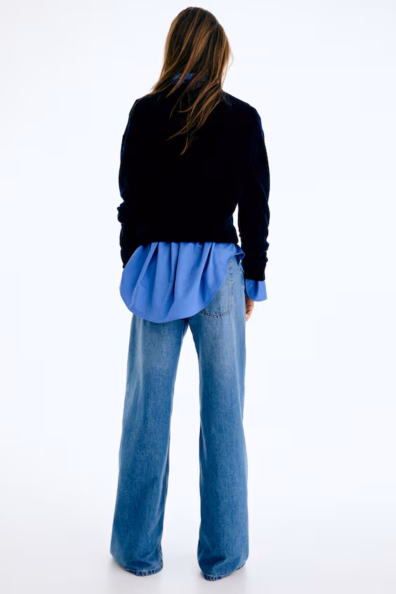 Джинсы wide high с высокой талией