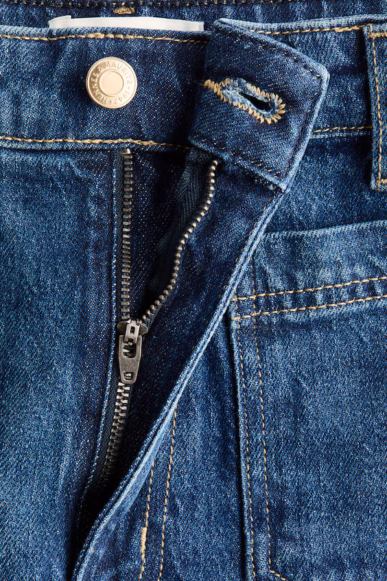 Джинсы wide high