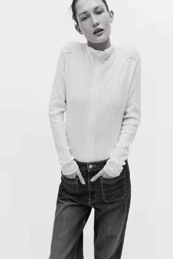 Джинсы wide high