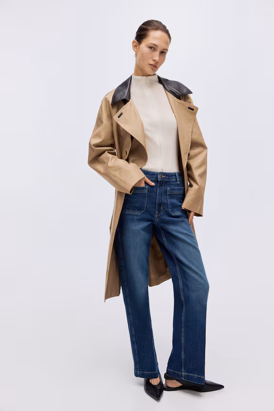 Джинсы wide high