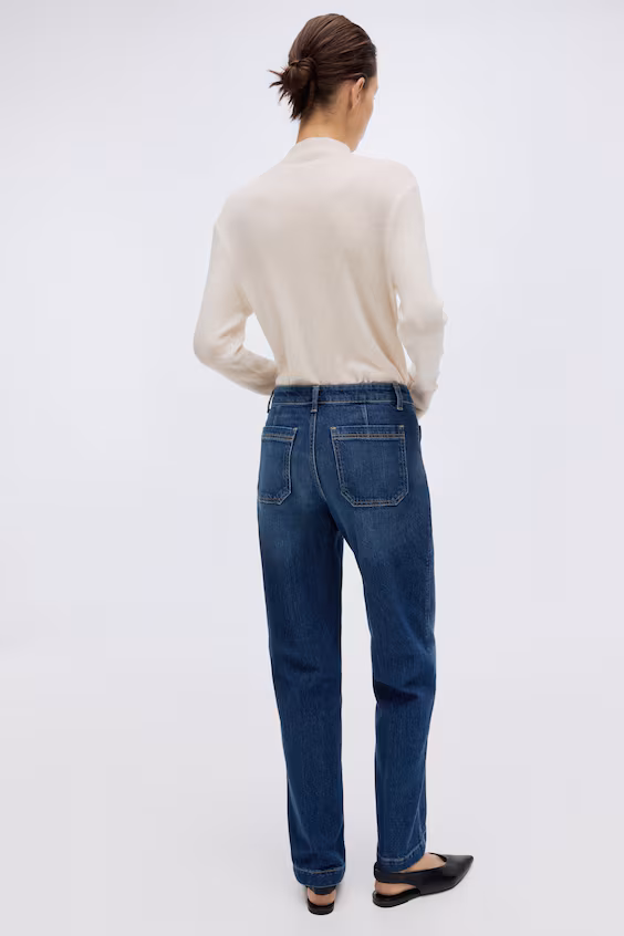 Джинсы wide high