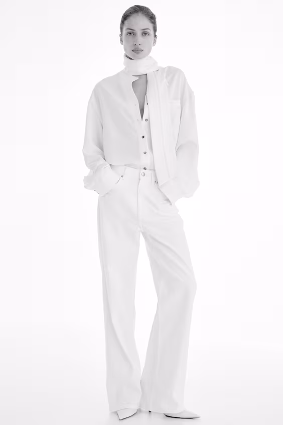 Джинсы wide high