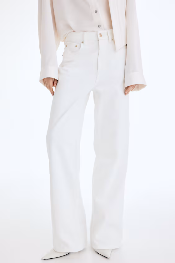 Джинсы wide high