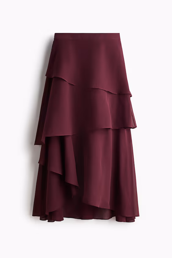 Юбка с оборками из шифона