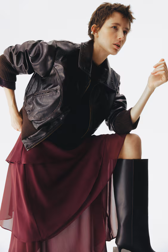 Юбка с оборками из шифона