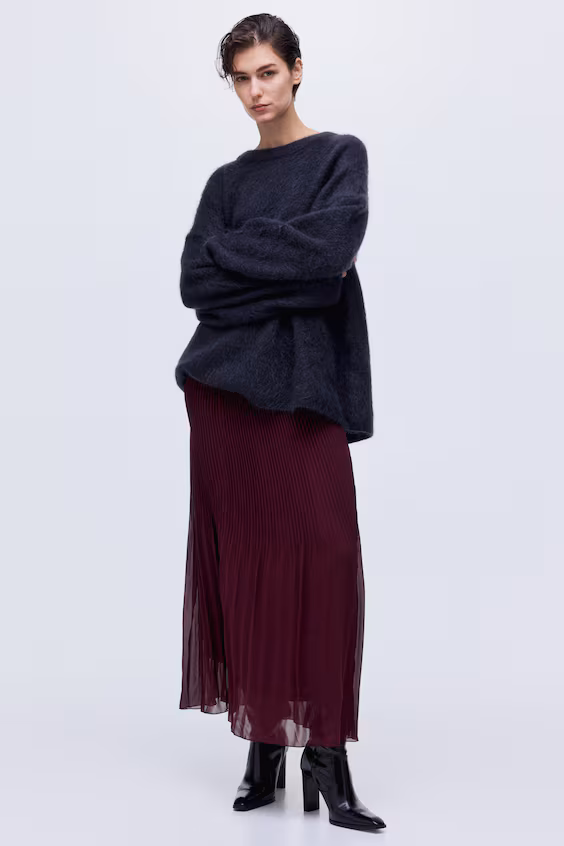 Плиссированная юбка из шифона