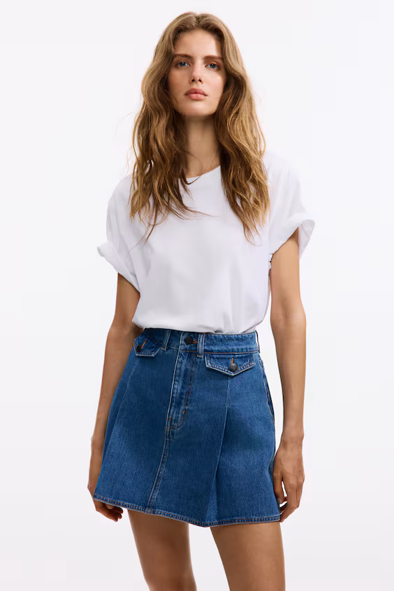 Юбка а-силуэта из джинсы