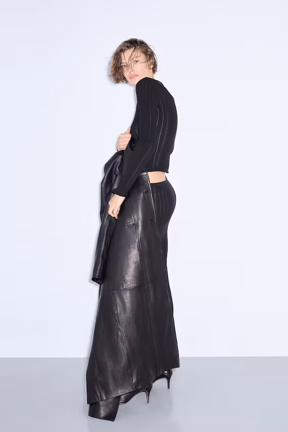 Юбка из рубчиковой ткани