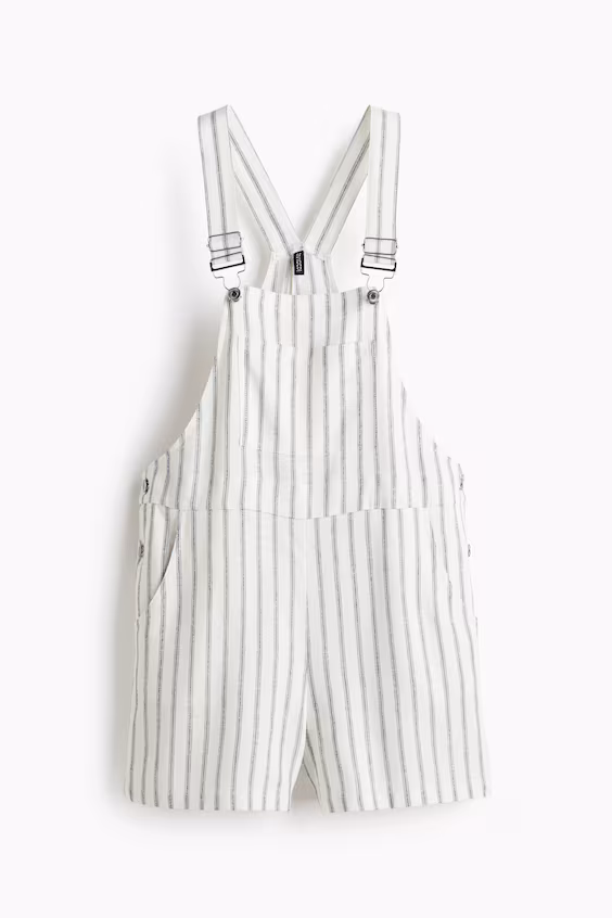 Шорты-комбинезон из смесового льна