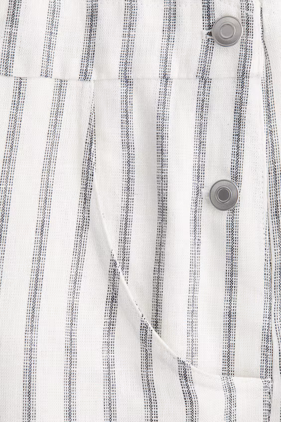 Шорты-комбинезон из смесового льна