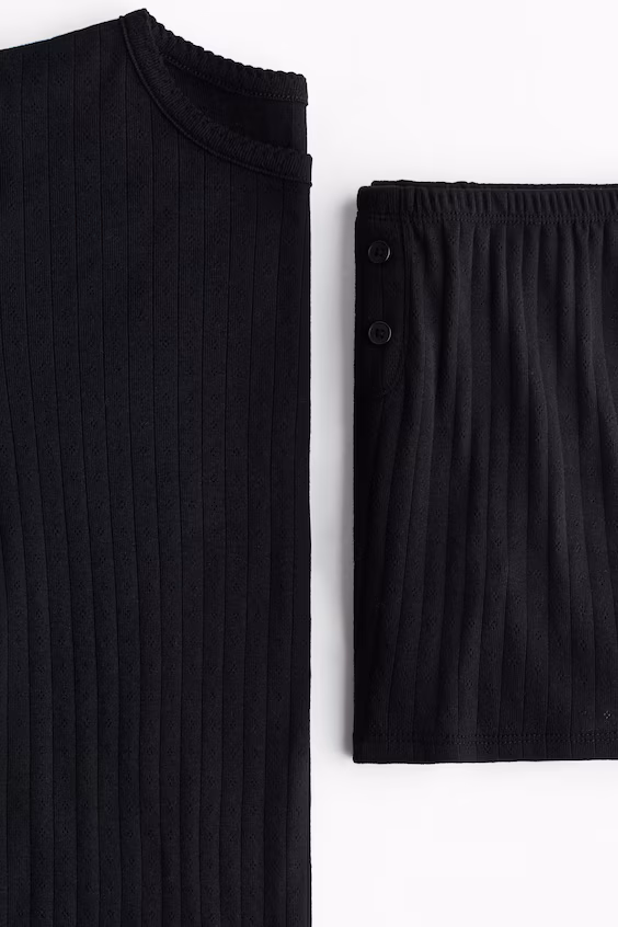 Пижама из джерси с отделкой кружевным узором