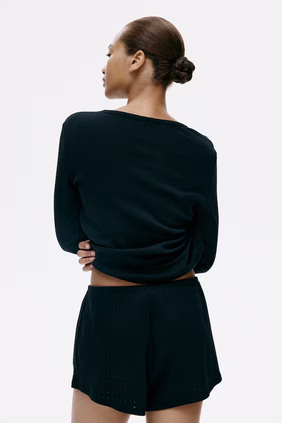 Пижама из джерси с отделкой кружевным узором