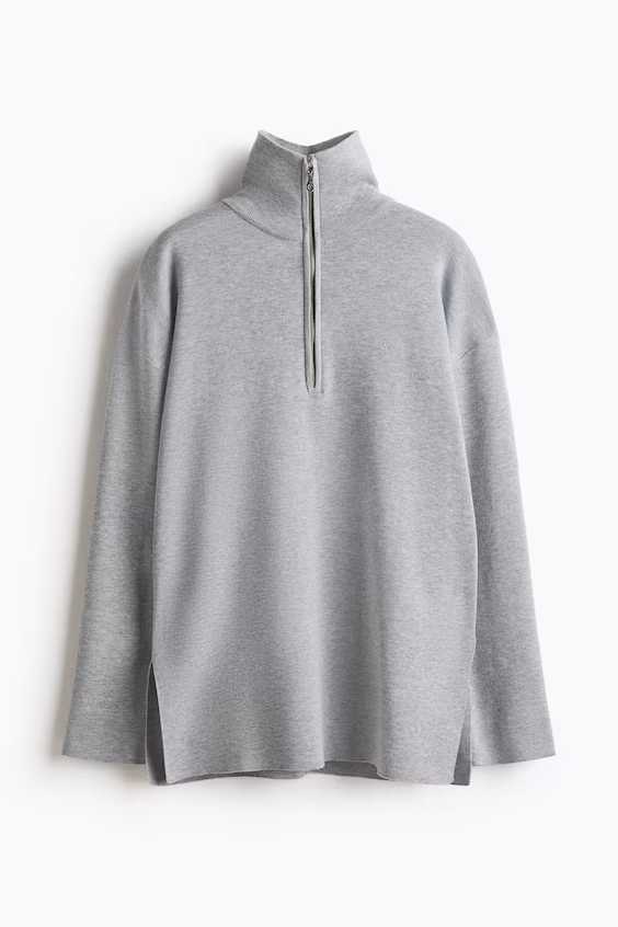 Оверсайз свитер с молнией