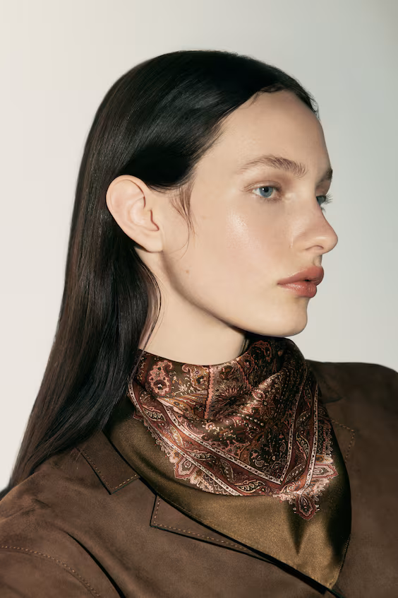 Шелковый шарф с принтом