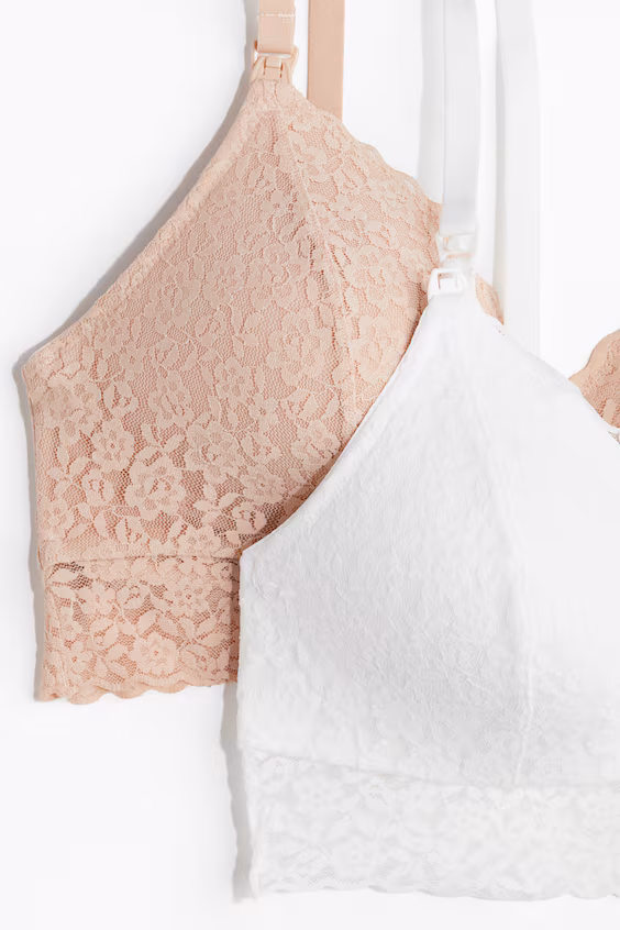 2-пак бесшовных бюстгальтеров для кормления mama с поролоном