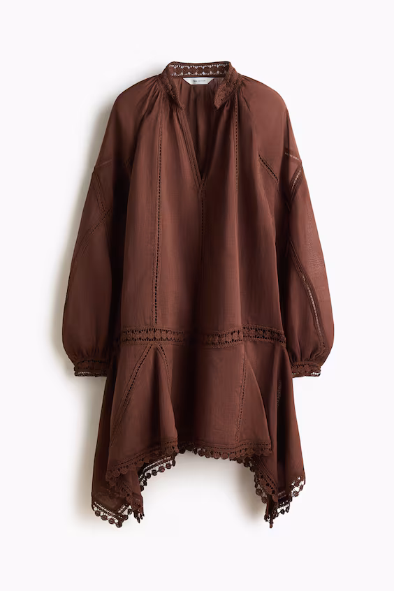 Платье из смесовой ткани