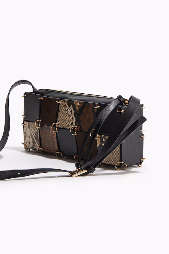 Сумка через плечо с переплетающимися квадратами