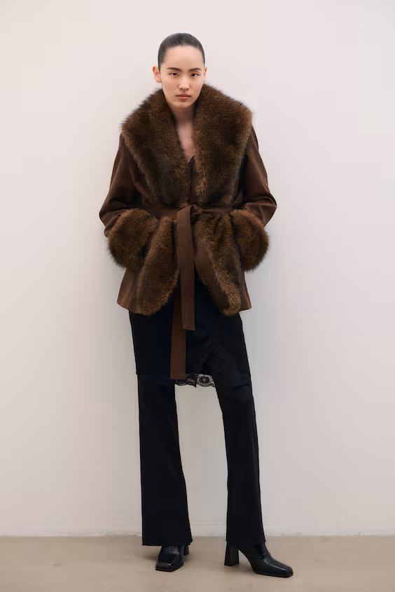 Ботильоны на устойчивом каблуке с мехом