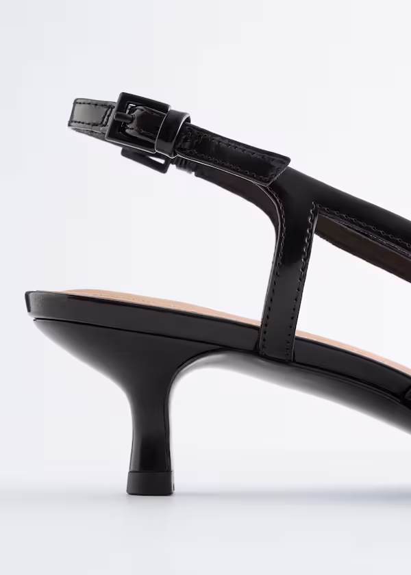 Туфли на каблуке-сабо из лакированной кожи