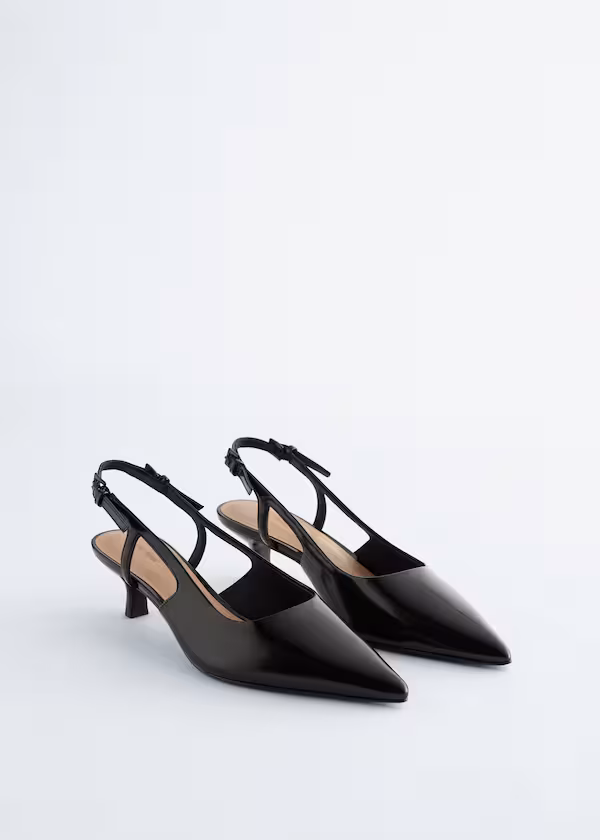 Туфли на каблуке-сабо из лакированной кожи