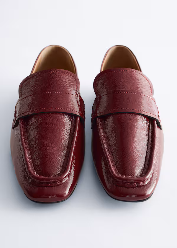 Туфли из кожи с квадратным носком