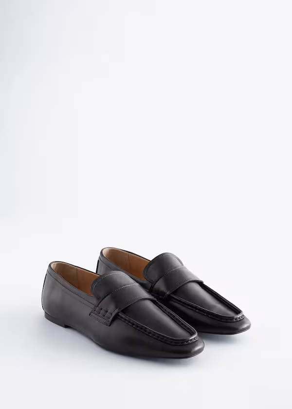 Туфли из кожи с квадратным носком