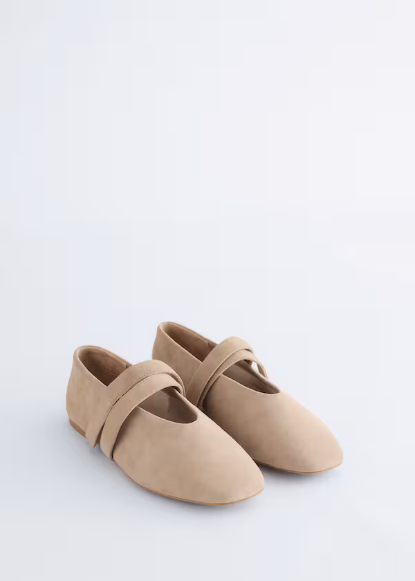 Сабо из кожи с перекрещивающимися ремешками h&m