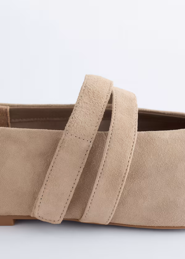 Сабо из кожи с перекрещивающимися ремешками h&m