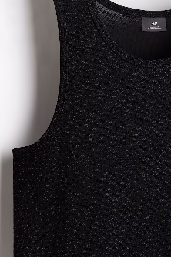 Топ без рукавов regular fit с металлическими нитями